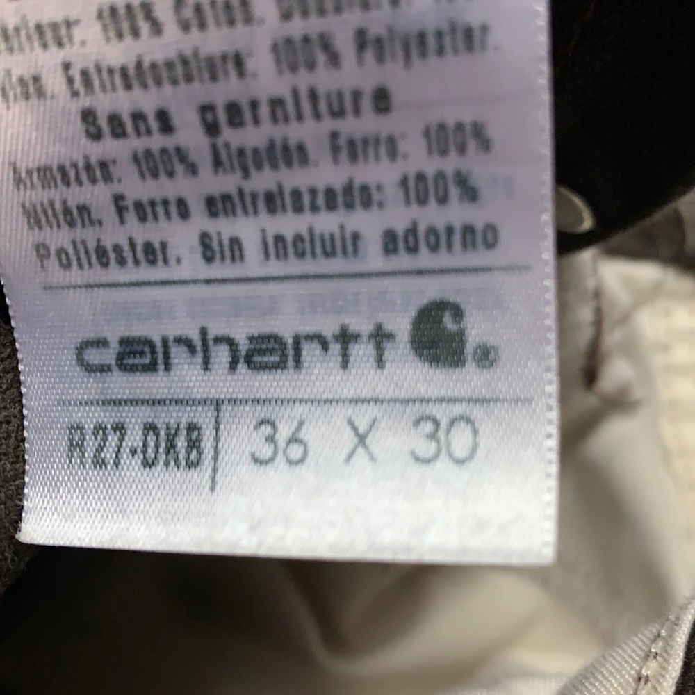 Carhartt insulated bib overall 36x30